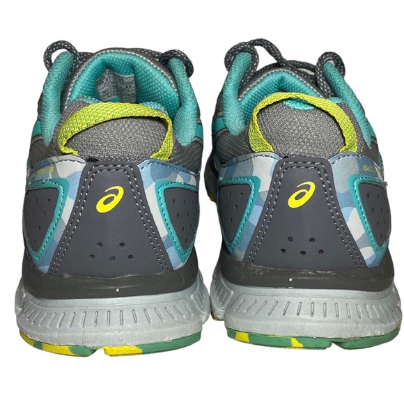 Asics 10 Gel Scram 3 Teal Gray Blue Camo Sneakers - Picture 5 of 16